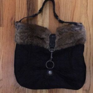 Coach purse with fur.